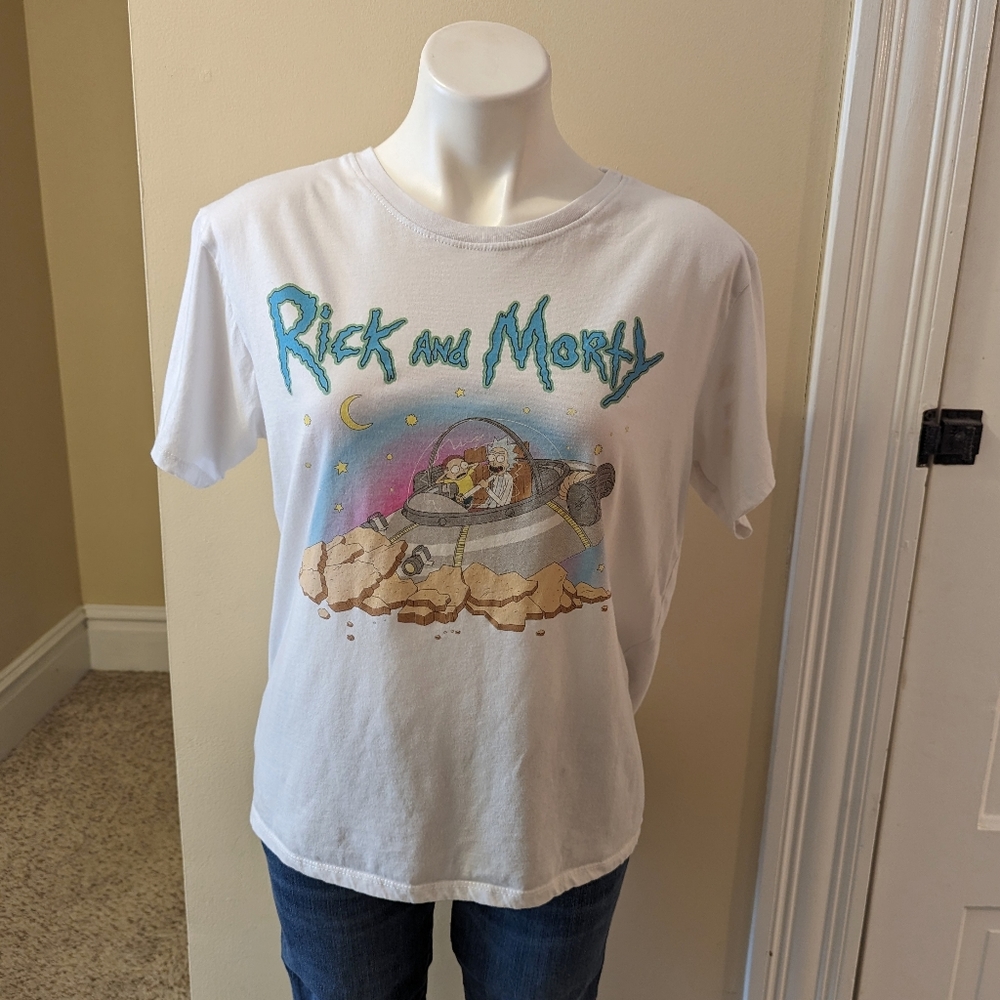 Adult Swim Rick and Morty white Tshirt size XL